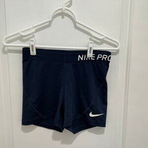 Nike Pro Dri-FIT Shorts Womens Small Navy Blue Compression Training Athletic Gym